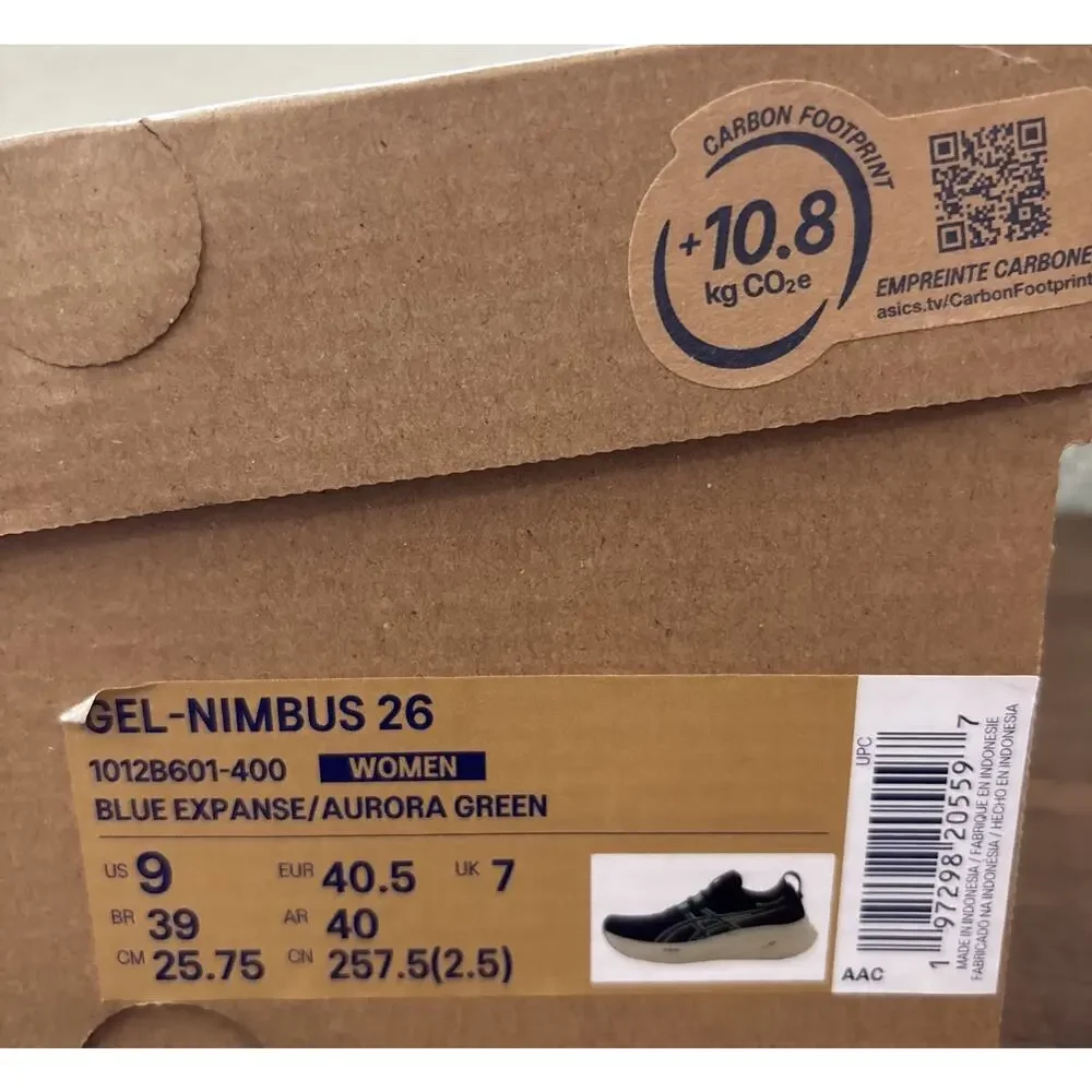 Asics Gel-Nimbus 26 1012B601-400 Sneakers Women's 9 Blue Expanse Running Shoes